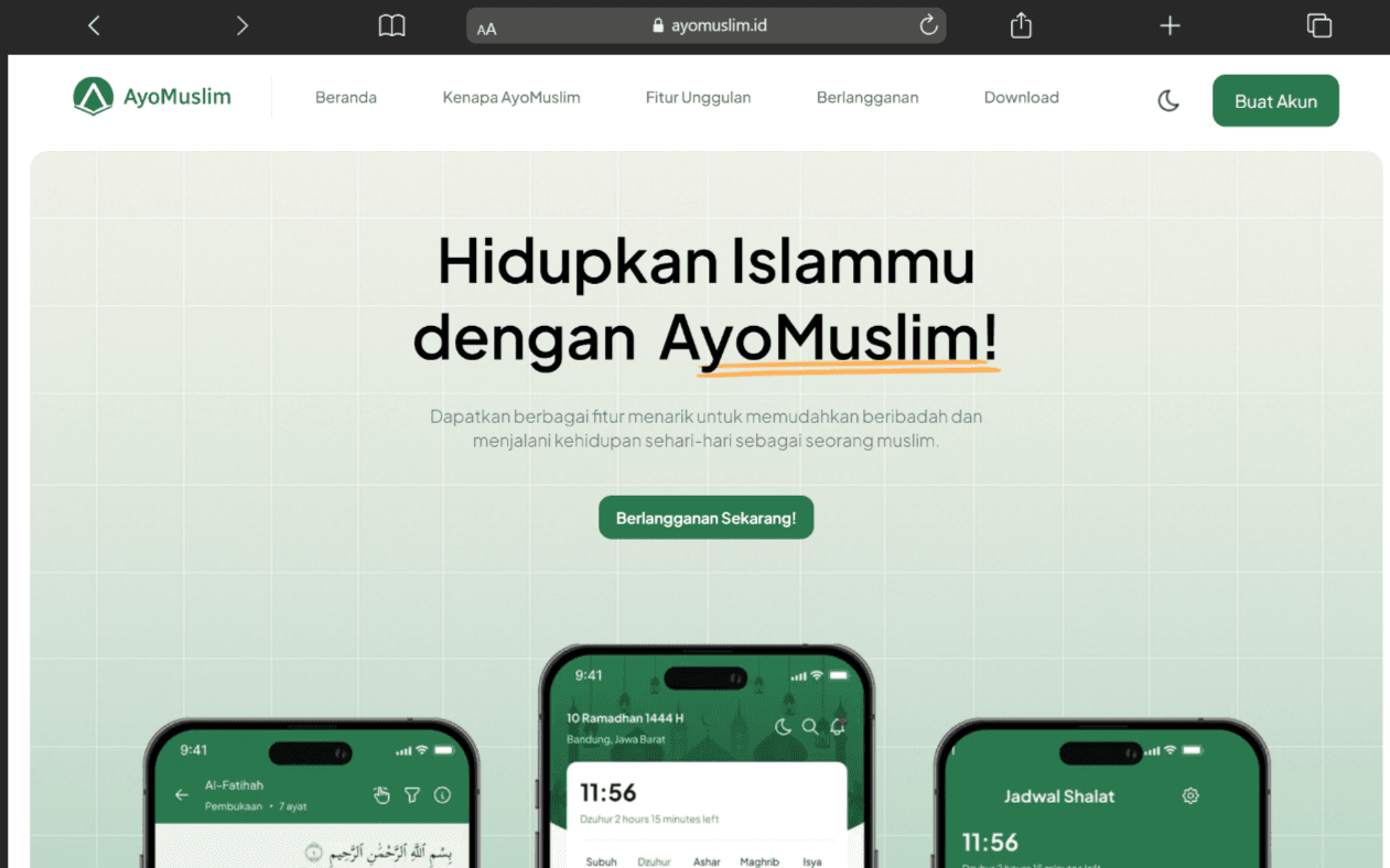 Screenshot of AyoMuslim