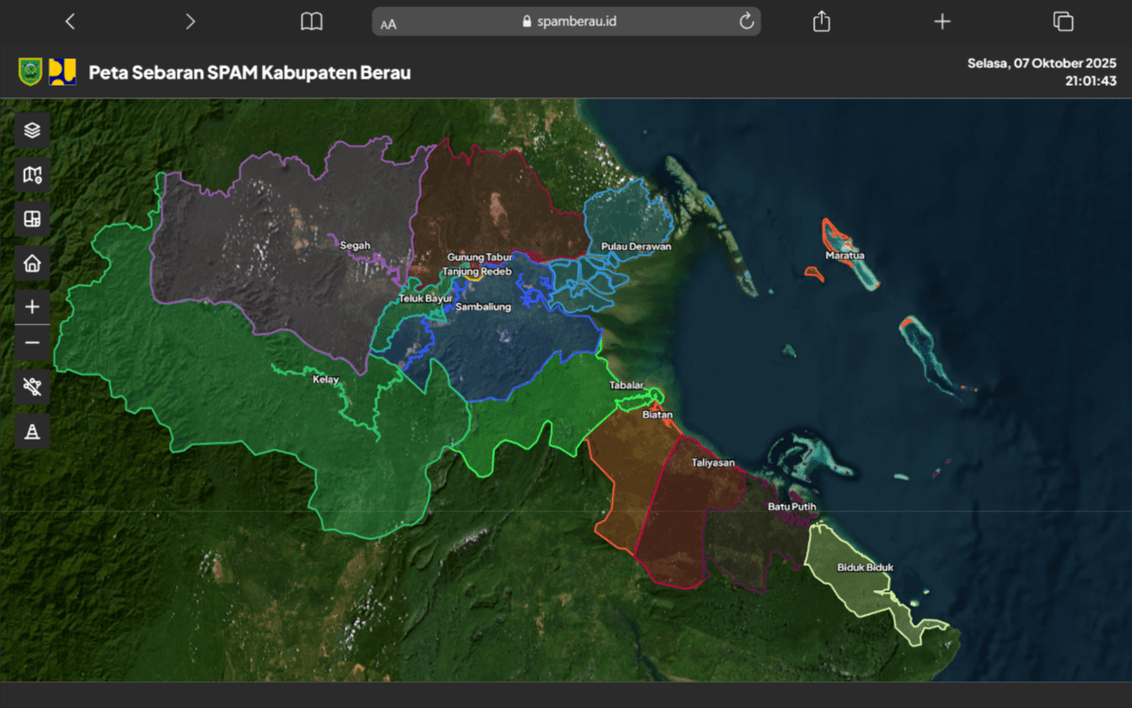 Screenshot of SPAM - DPUPR KAB. BERAU